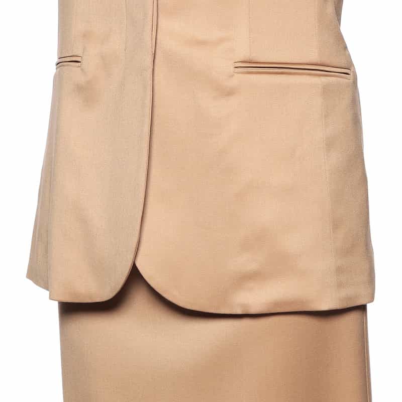 BARNEYS NEW YORK セットアップシャイニーノーカラージャケット BEIGE