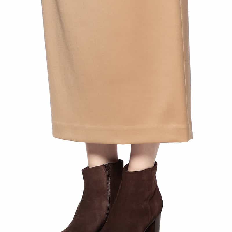 BARNEYS NEW YORK セットアップシャイニーストレッチIラインスカート BEIGE