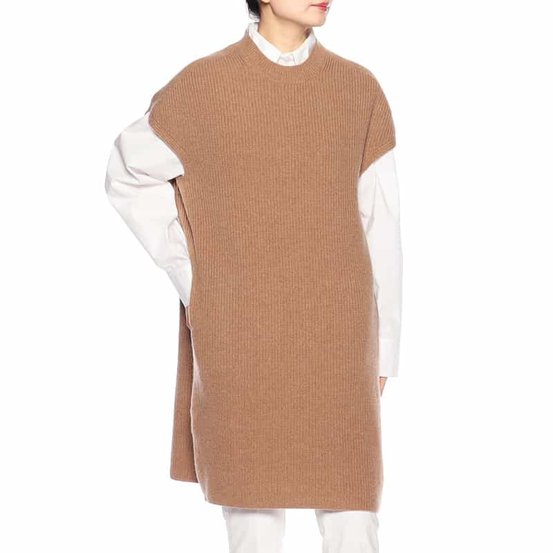 BARNEYS NEW YORK ニットサックドレス LIGHT BROWN