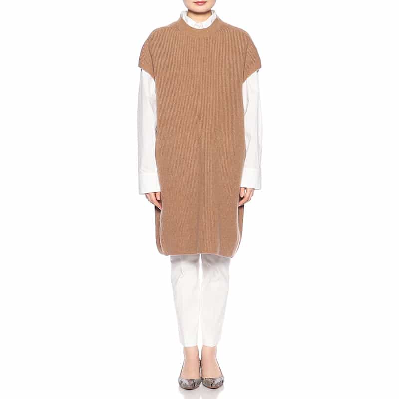 BARNEYS NEW YORK ニットサックドレス LIGHT BROWN