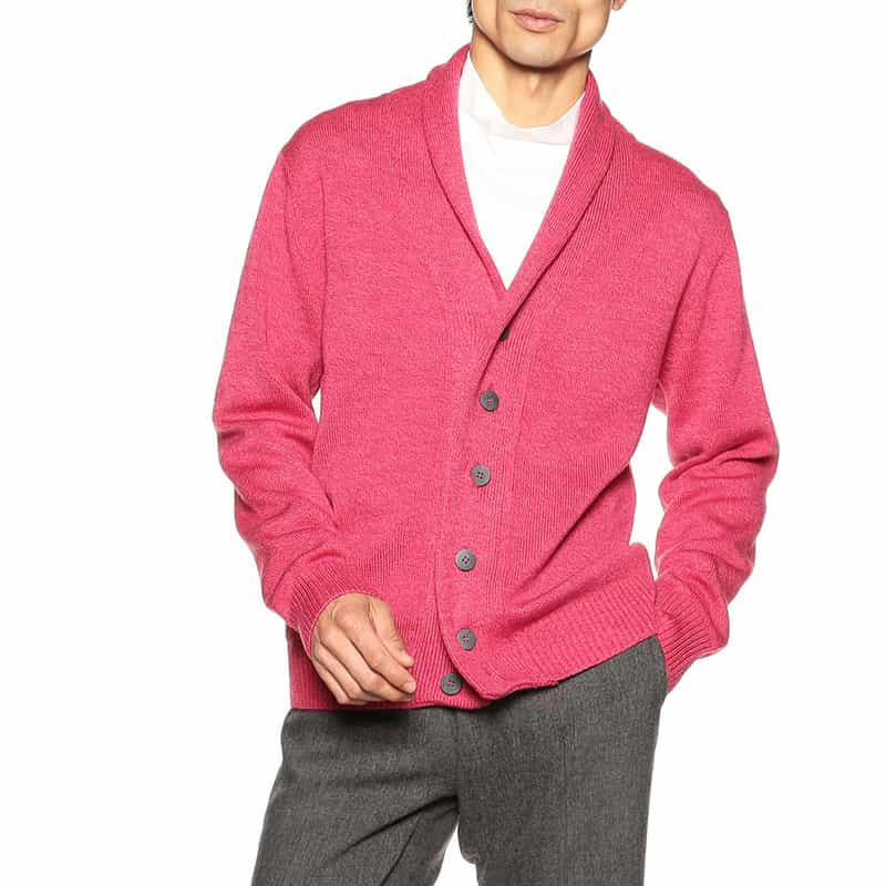 BARNEYS NEW YORK ショールカラーカーディガン PINK