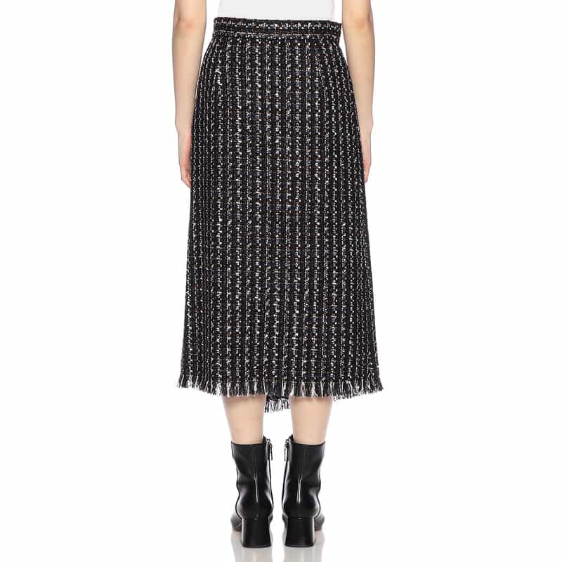 BARNEYS NEW YORK ツィードラップスカート NAVY