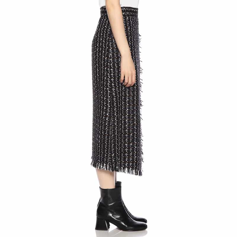 BARNEYS NEW YORK ツィードラップスカート NAVY