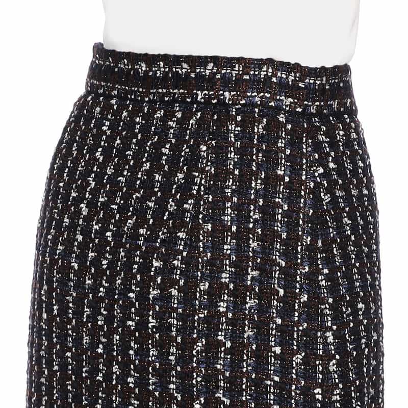 BARNEYS NEW YORK ツィードラップスカート NAVY