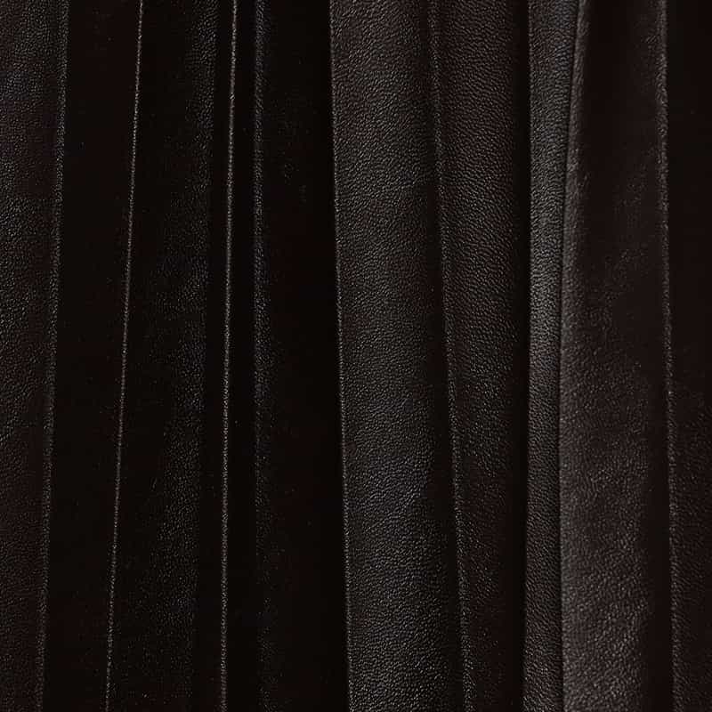 BARNEYS NEW YORK フェイクレザーアシンメトリープリーツスカート DARK GRAY