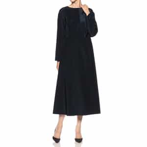 フロッキーストライプ柄ドレス