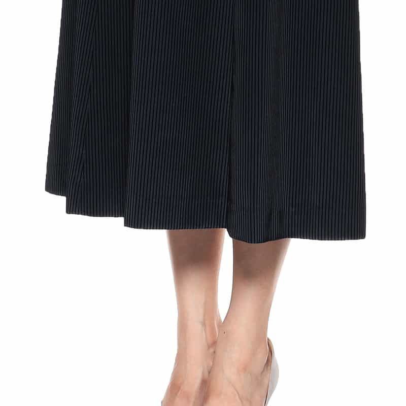 BARNEYS NEW YORK フロッキーストライプ柄ドレス BLACK