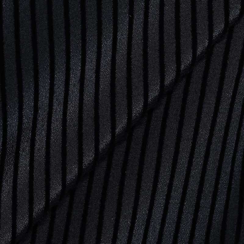 BARNEYS NEW YORK フロッキーストライプ柄ドレス BLACK