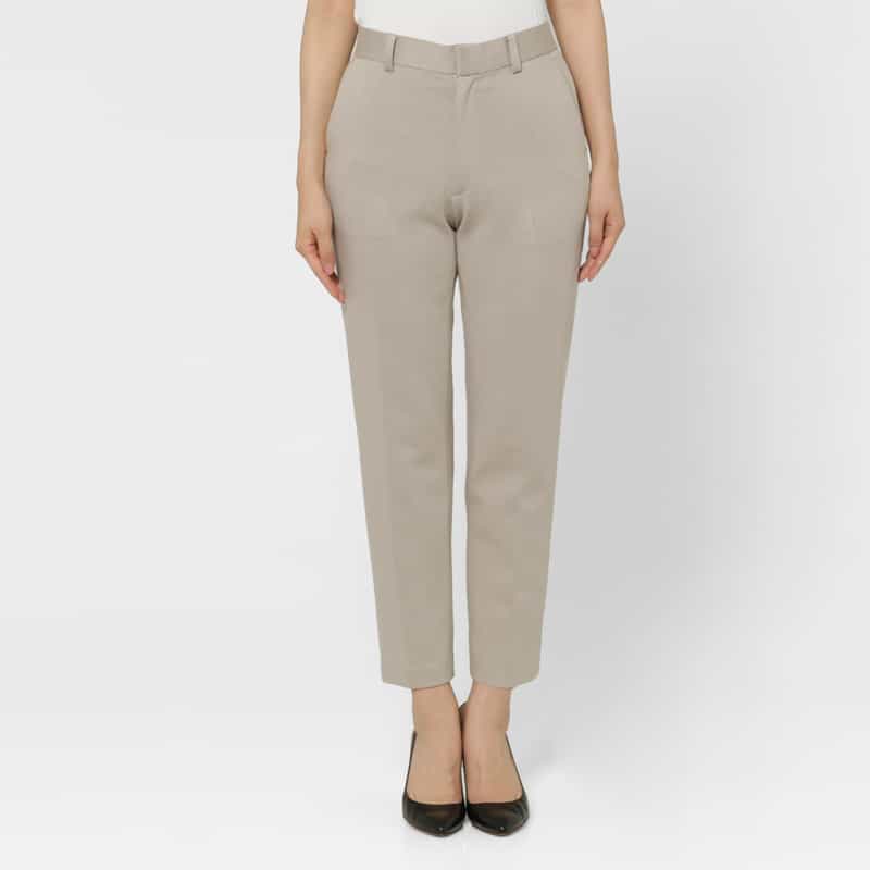 BARNEYS NEW YORK デュアルウォーム素材テーパードパンツ GRAY BEIGE