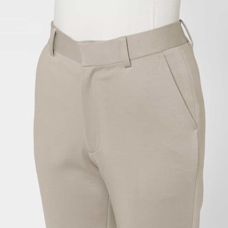 BARNEYS NEW YORK デュアルウォーム素材テーパードパンツ GRAY BEIGE