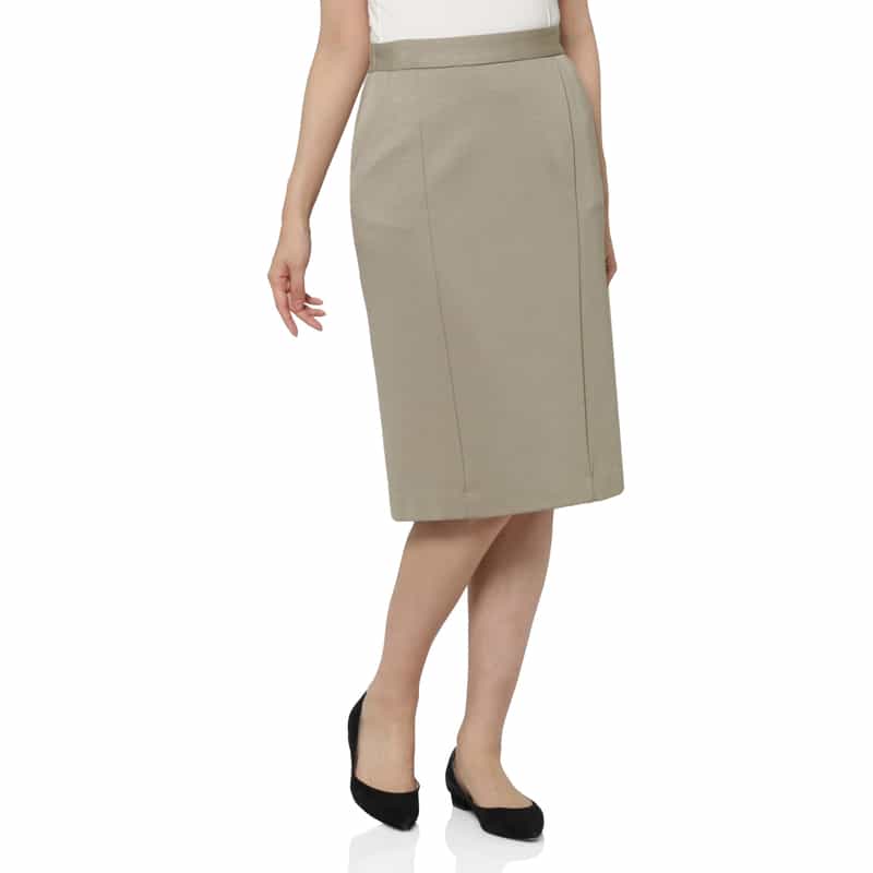 BARNEYS NEW YORK ウォッシャブル デュアルウォーム素材タイトスカート GRAY BEIGE
