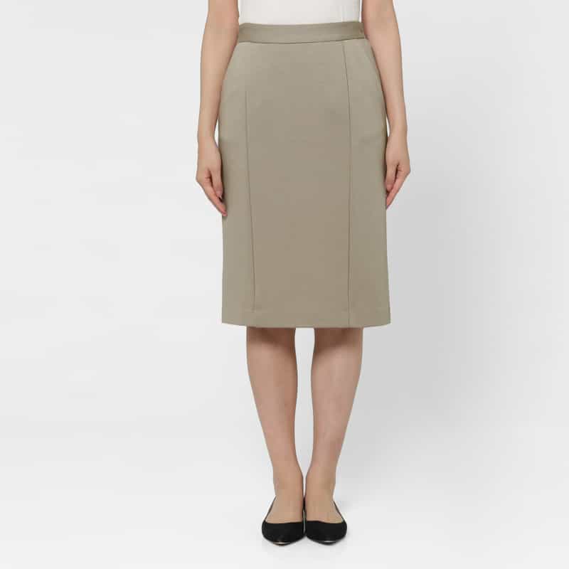 BARNEYS NEW YORK ウォッシャブル デュアルウォーム素材タイトスカート GRAY BEIGE
