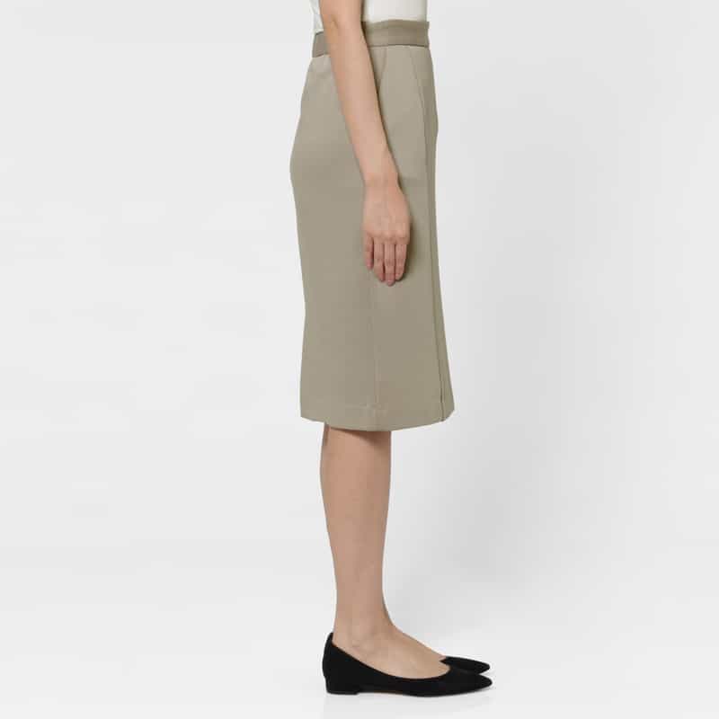 BARNEYS NEW YORK ウォッシャブル デュアルウォーム素材タイトスカート GRAY BEIGE