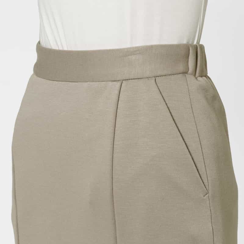 BARNEYS NEW YORK ウォッシャブル デュアルウォーム素材タイトスカート GRAY BEIGE