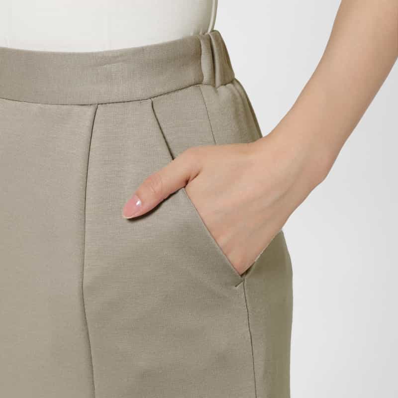 BARNEYS NEW YORK ウォッシャブル デュアルウォーム素材タイトスカート GRAY BEIGE