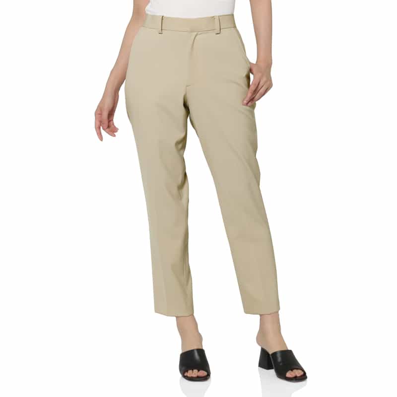 BARNEYS NEW YORK ダブルクロス素材テーパードパンツ BEIGE