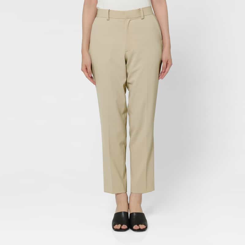 BARNEYS NEW YORK ダブルクロス素材テーパードパンツ BEIGE