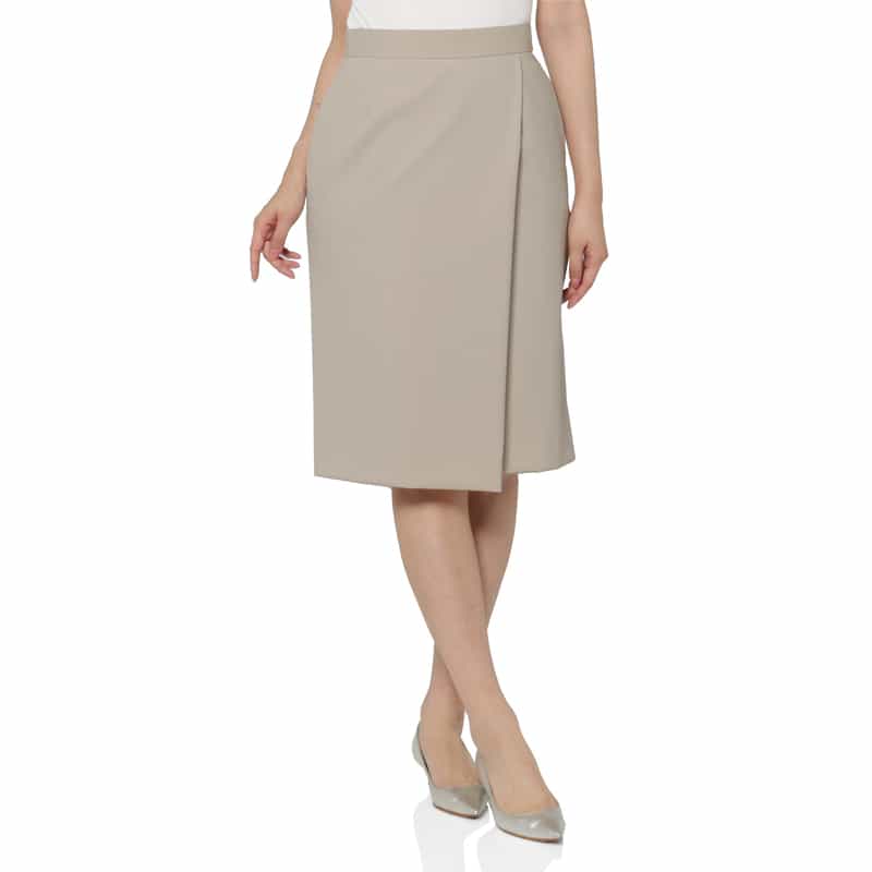 BARNEYS NEW YORK ダブルクロス素材 ラップデザインスカート BEIGE