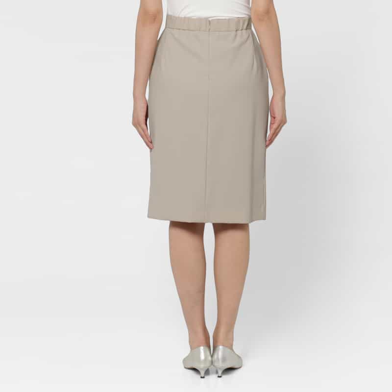 BARNEYS NEW YORK ダブルクロス素材 ラップデザインスカート BEIGE