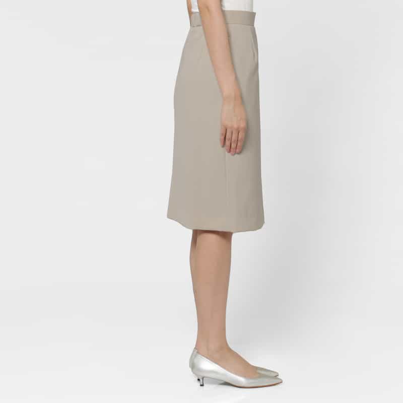 BARNEYS NEW YORK ダブルクロス素材 ラップデザインスカート BEIGE