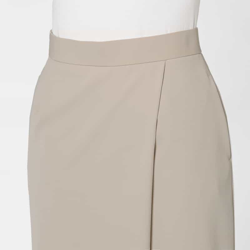 BARNEYS NEW YORK ダブルクロス素材 ラップデザインスカート BEIGE