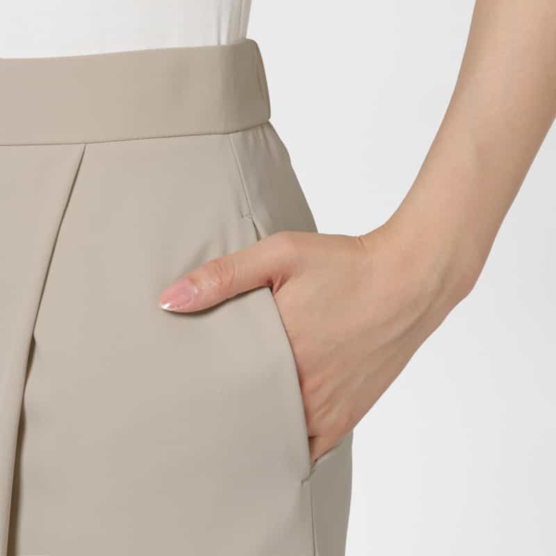 BARNEYS NEW YORK ダブルクロス素材 ラップデザインスカート BEIGE