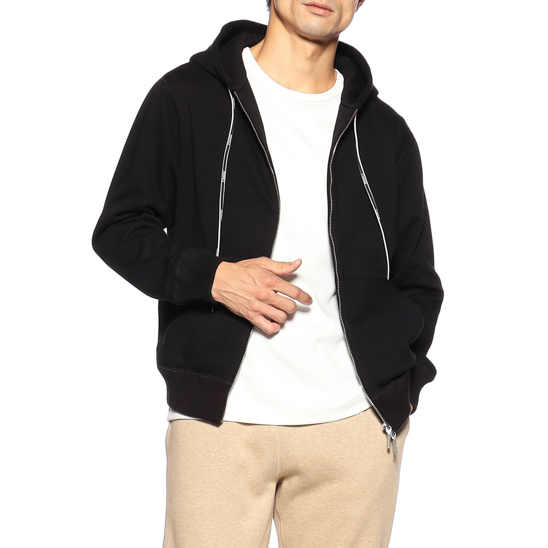 限定セットアップコットン×カシミヤ ジップアップパーカー