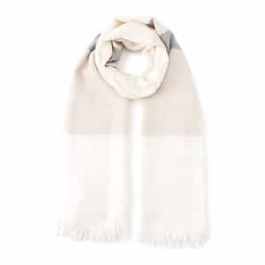 カシミヤ×シルク パネル柄スカーフ