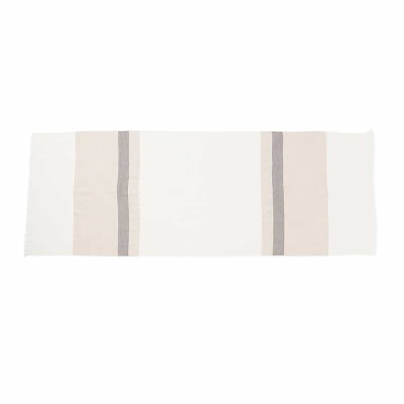 ARIANNA カシミヤ×シルク パネル柄スカーフ IVORY