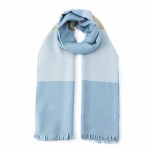 カシミヤ×シルク パネル柄スカーフ