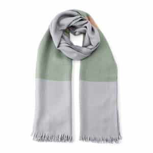 カシミヤ×シルク パネル柄スカーフ