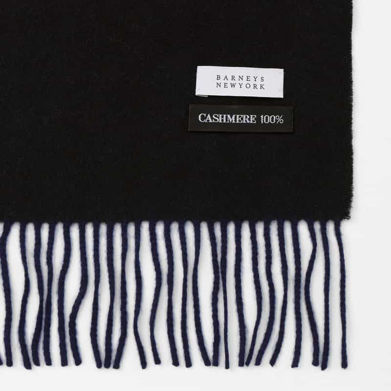 BARNEYS NEW YORK カシミヤ100％スカーフ（30×164） BLACK