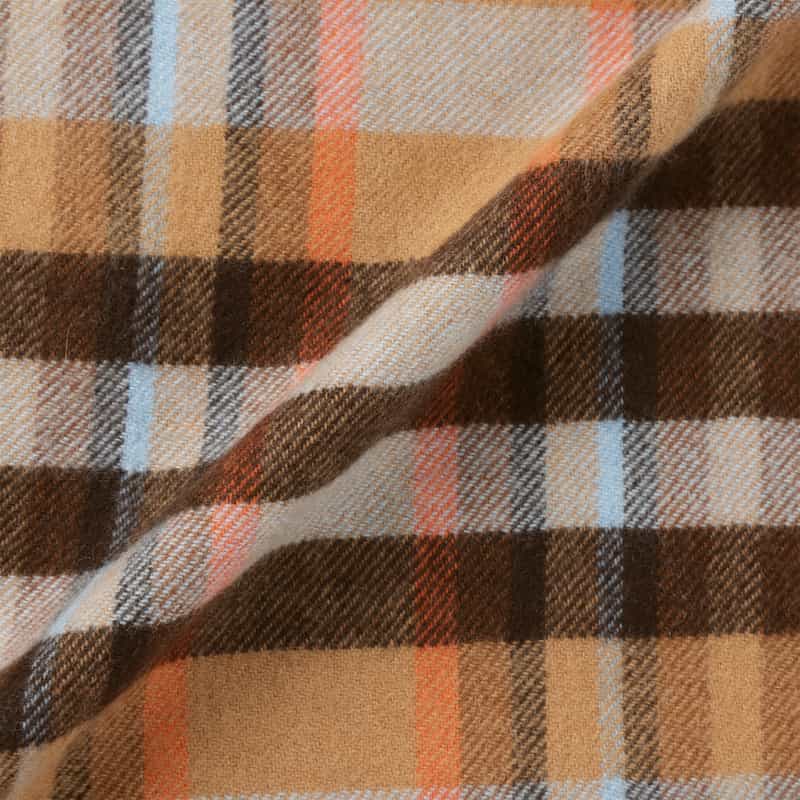 BARNEYS NEW YORK カシミヤ100％チェック柄スカーフ（30×164） CAMEL