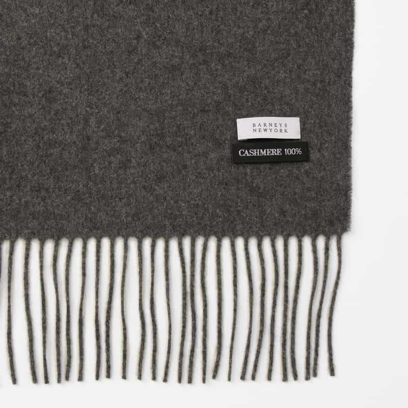 BARNEYS NEW YORK カシミヤ100％スカーフ（60×180） DARK GRAY
