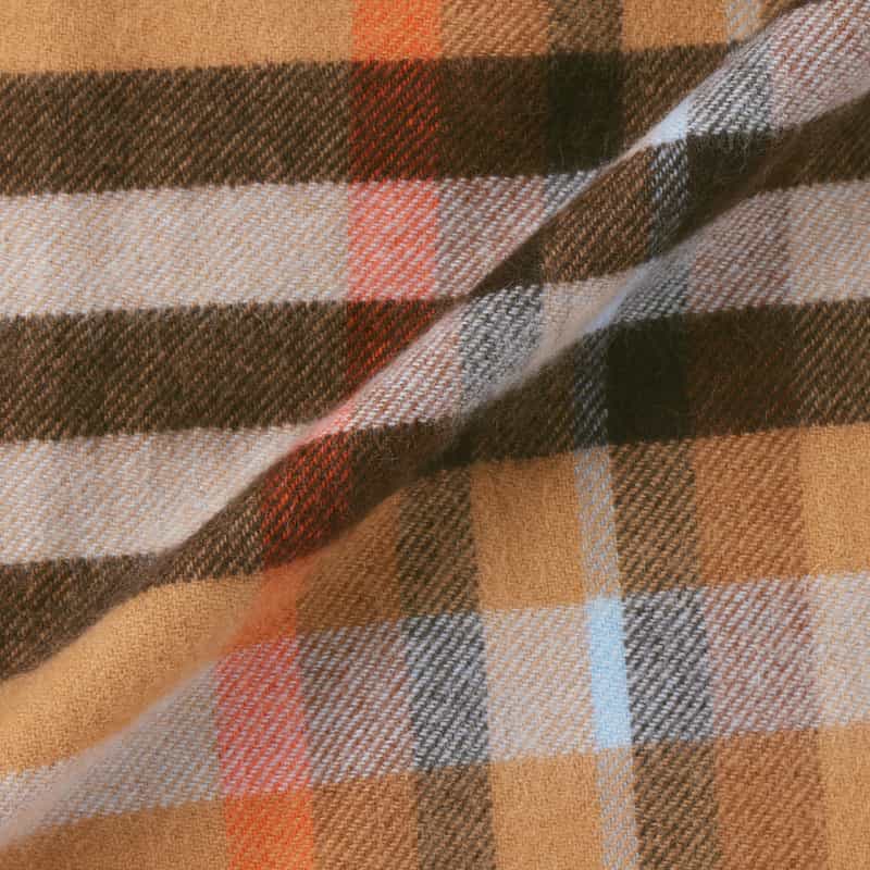 BARNEYS NEW YORK カシミヤ100％チェック柄スカーフ（60×180） CAMEL