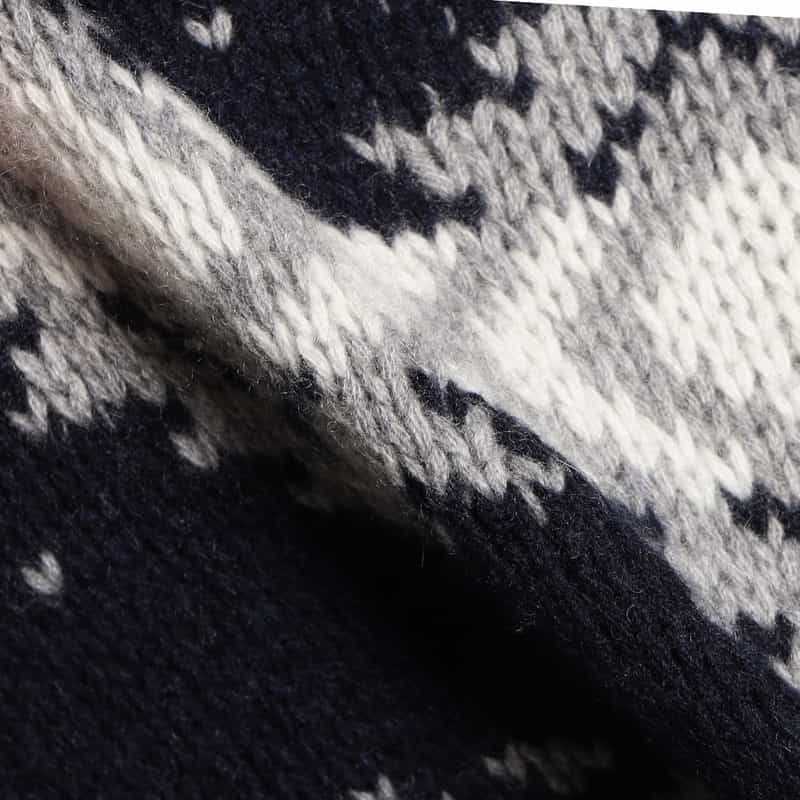 MAURO OTTAVIANI ネイティブ柄クルーネックニットプルオーバー NAVY