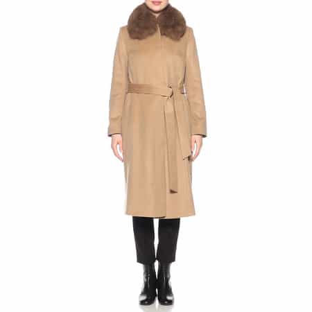 バーニーズニューヨーク　カシミア100% ロングコート ファー襟付きカシミヤステンカラーコート（2184357）｜BARNEYS