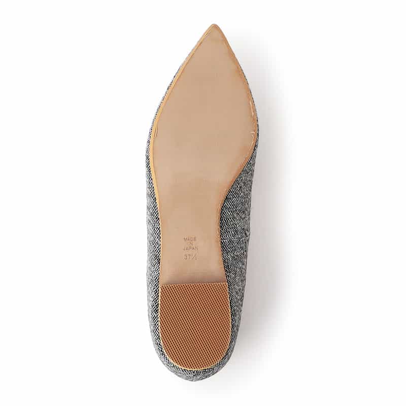 BARNEYS NEW YORK ツイードフラットパンプス BLACK