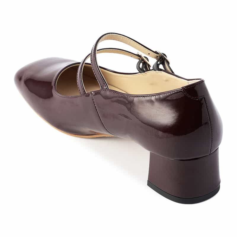 BARNEYS NEW YORK ダブルストラップメリージェーンパンプス WINE