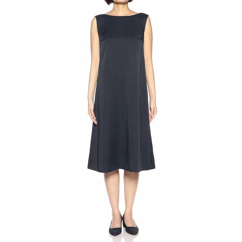 BARNEYS NEW YORK セットアップバックリボンAラインドレス NAVY