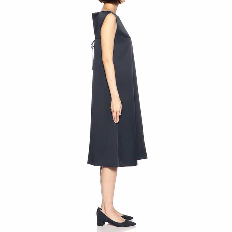 BARNEYS NEW YORK セットアップバックリボンAラインドレス NAVY