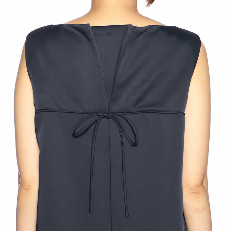 BARNEYS NEW YORK セットアップバックリボンAラインドレス NAVY