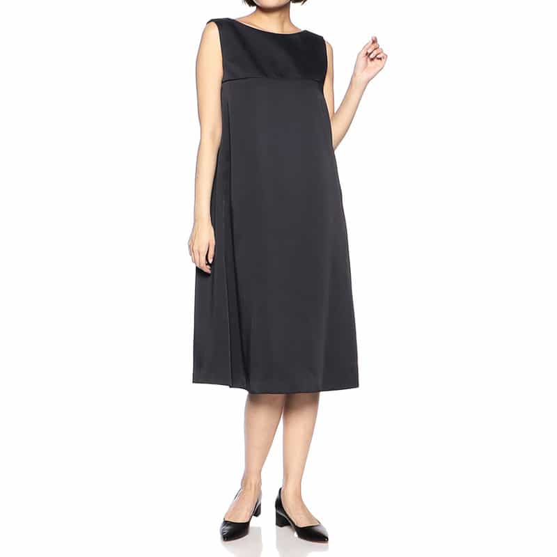 BARNEYS NEW YORK セットアップバックリボンAラインドレス BLACK