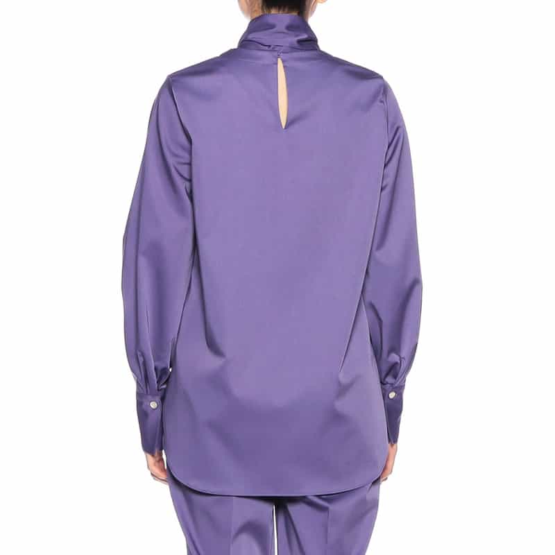 BARNEYS NEW YORK セットアップウォッシャブル ボウタイブラウス PURPLE