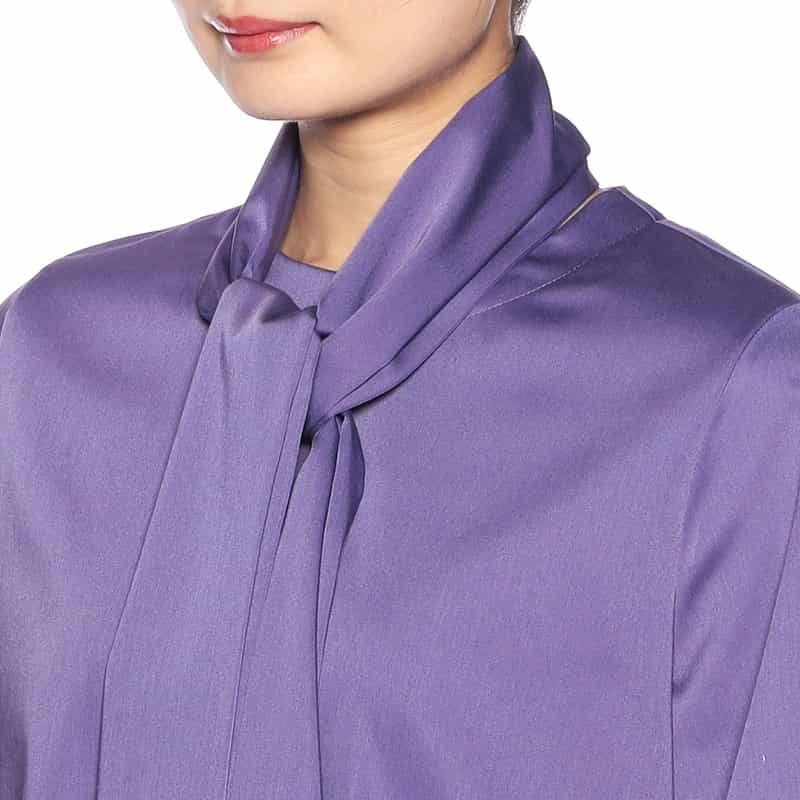 BARNEYS NEW YORK セットアップウォッシャブル ボウタイブラウス PURPLE