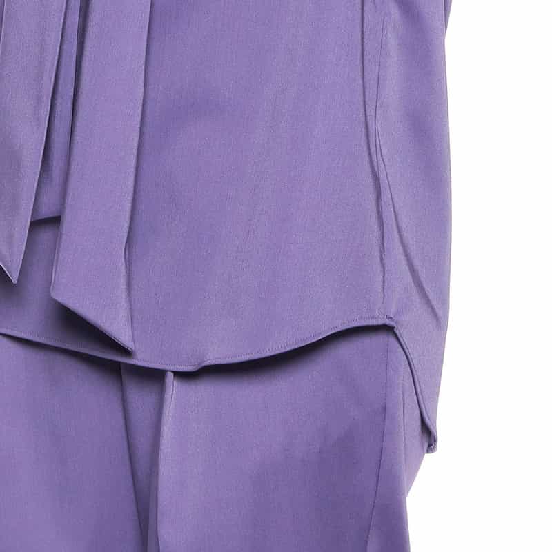 BARNEYS NEW YORK セットアップウォッシャブル ボウタイブラウス PURPLE