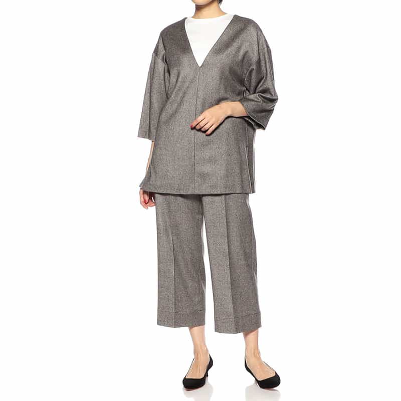 BARNEYS NEW YORK セットアップツイードプルオーバージャケット BLACK