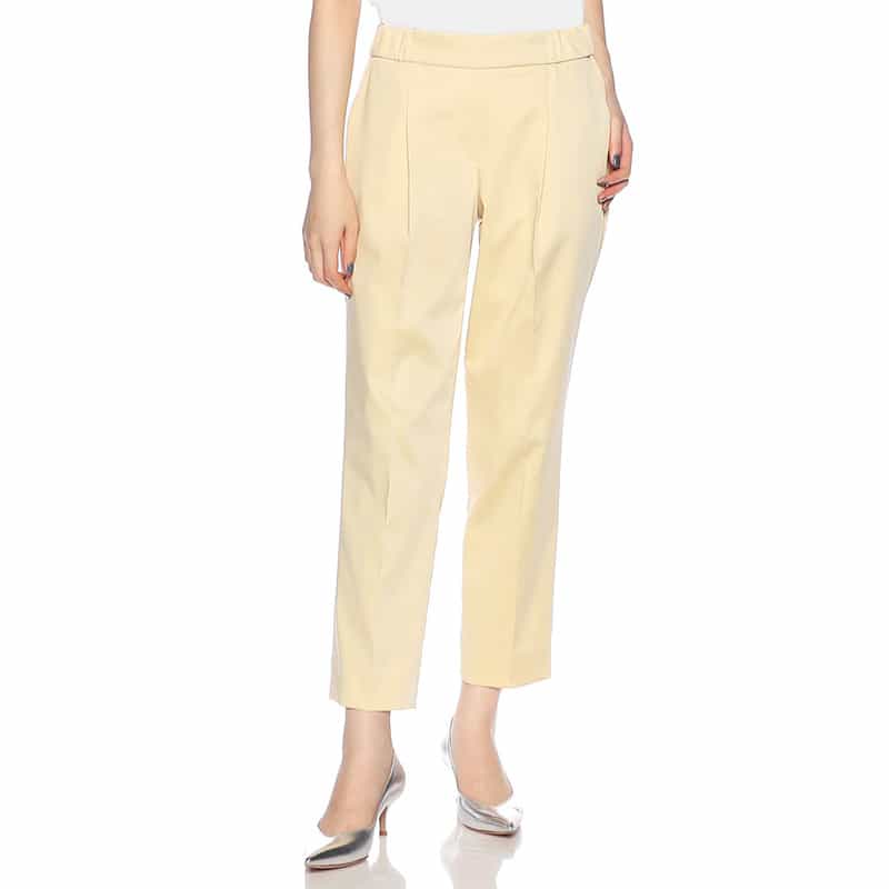 BARNEYS NEW YORK セットアップウォッシャブル バックウエストゴムパンツ LIGHT YELLOW