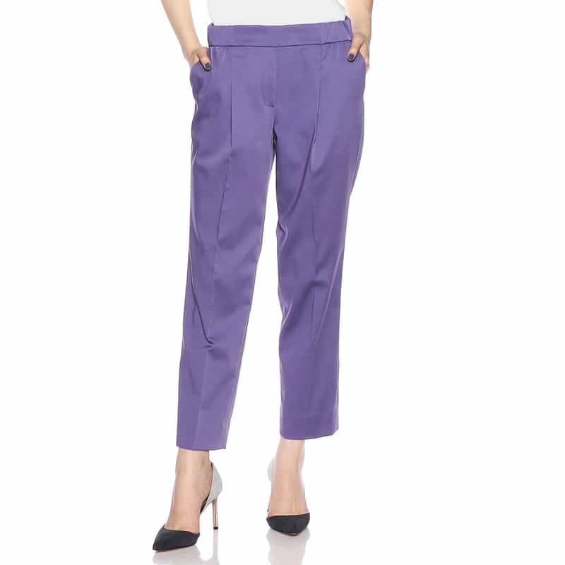 BARNEYS NEW YORK セットアップウォッシャブル バックウエストゴムパンツ PURPLE
