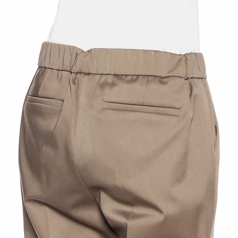 BARNEYS NEW YORK セットアップウォッシャブル バックウエストゴムパンツ BROWN